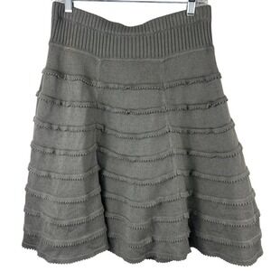 Hanna Andersson Gray Tiered A Line Knit Skirt Size S Ruffle
